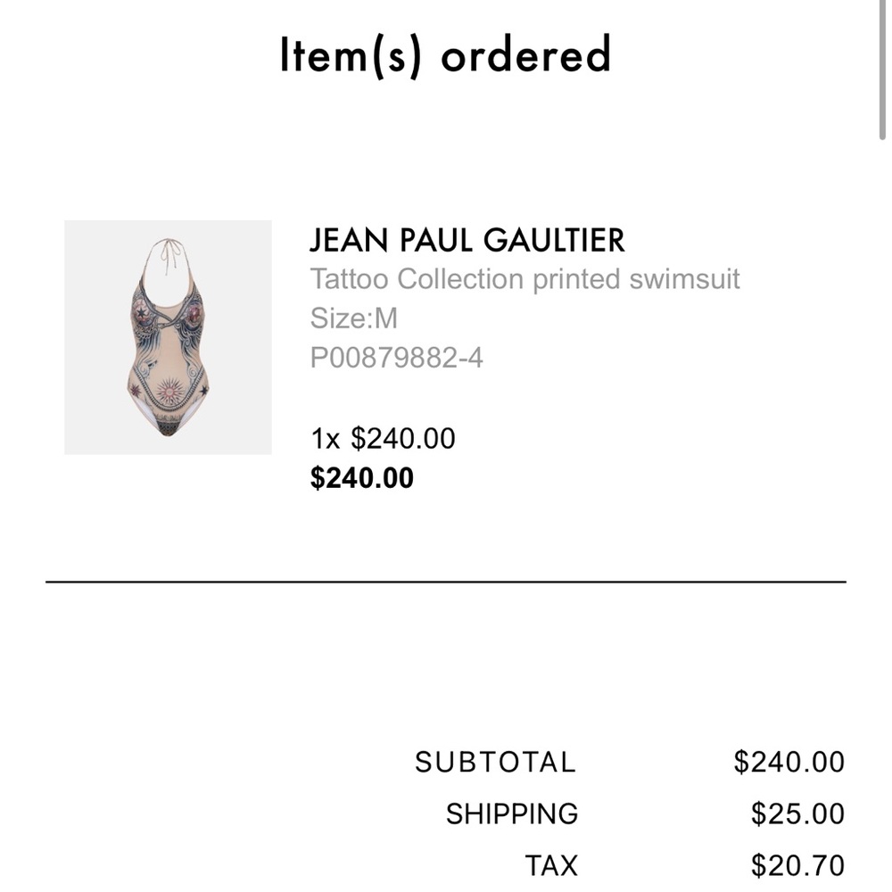 Jean Paul Gaultier Multicolor Tattoo Swimsuit
